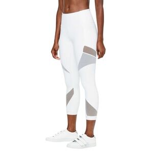 Lululemon Mesh In Motion White Capri Leggings | medium